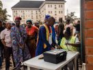 INEC headquarters and Nigerian voters participating in the electoral process.